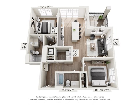 a 1 bedroom floor plan  sierra  2100 sq ft